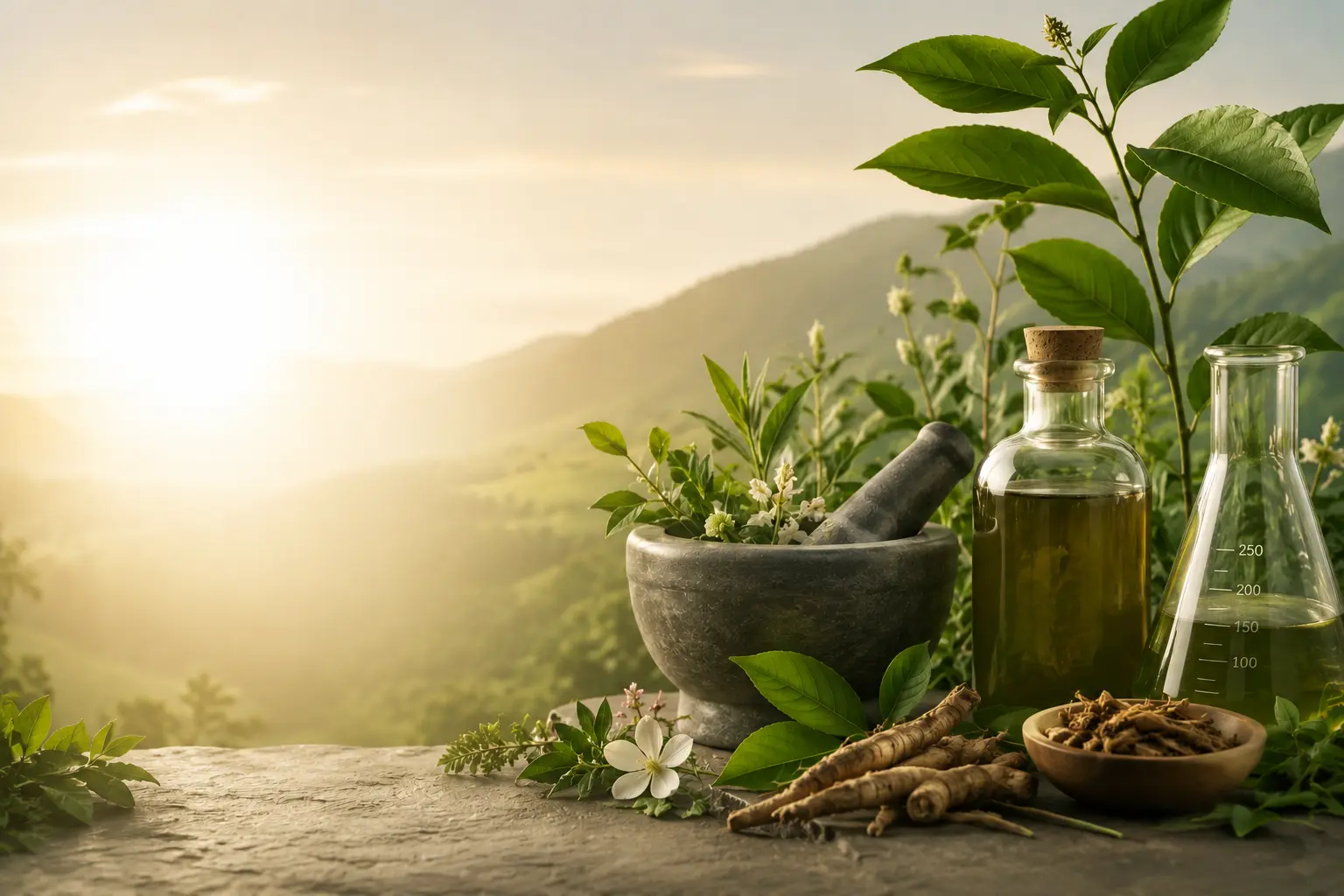 High Himalayan landscape with Shilajit harvest